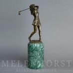Bronzen beeld golfster, prachtige kwaliteit, 31 cm hoog, Ophalen of Verzenden