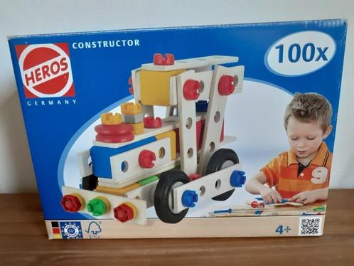 Heros Constructie set "Locomotief" Hout. 100-delig, Kinderen en Baby's, Speelgoed | Houten speelgoed, Zo goed als nieuw, Overige typen
