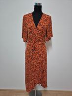 J519 - Oranje-zwart Miss Etam jurkje maat L (1), Ophalen of Verzenden, Zo goed als nieuw, Zwart, Boven de knie