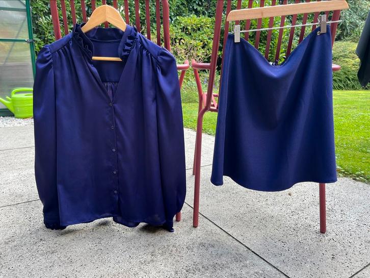 LaDress paarse blouse en rokje, maat S, Kleding | Dames, Dames-kledingpakketten, Zo goed als nieuw, Maat 36 (S), Ophalen of Verzenden