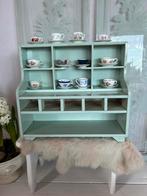 Josco mini vintage servies kast in blauw met mini kop schote, Huis en Inrichting, Poppenhuis, Gebruikt, Ophalen of Verzenden