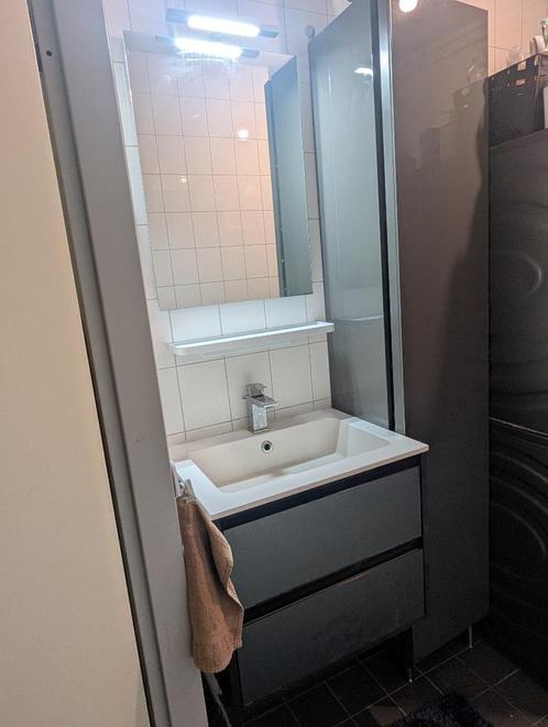 Wasmeubel ,spiegel met licht ., Huis en Inrichting, Badkamer | Badkamermeubels, Gebruikt, Overige typen, Minder dan 100 cm, 25 tot 50 cm