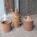 Brocante oude oliekan kan roest hoogte 40cm ø 17cm *Etage3*, Gebruikt, ., Ophalen of Verzenden, .