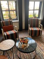 Twee stijlvolle fauteuils, Huis en Inrichting, Ophalen, Gebruikt, 75 tot 100 cm, Metaal
