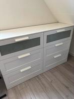 2x IKEA Brimnes Ladekast, Ophalen, 100 tot 150 cm, Glas, Zo goed als nieuw