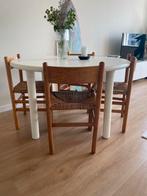 Ronde Eettafel massief hout, Huis en Inrichting, Tafels | Eettafels, Ophalen, Gebruikt, 100 tot 150 cm, Vier personen