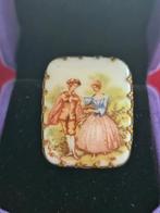 Vintage Limoges Porselein Sjaalclip/Moneyclip, Sieraden, Tassen en Uiterlijk, Broches, Overige materialen, Gebruikt, Overige kleuren