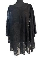 Magna tuniek zwart met rozen  voile One size, Zwart, Maat 46/48 (XL) of groter, Ophalen of Verzenden, Magna