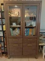 Henders & Hazel Vitrinekast met Verlichting, 100 tot 150 cm, Eikenhout, Ophalen of Verzenden, Zo goed als nieuw