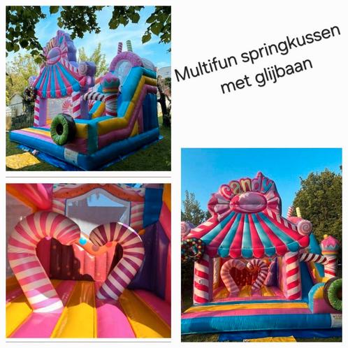 Te huur multifun candy springkussen, Hobby en Vrije tijd, Feestartikelen | Verhuur, Nieuw, Overige, Ophalen
