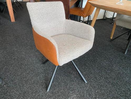 Stoel sef echt leder draaibaar cognac b keuze hoge korting, Huis en Inrichting, Stoelen, Nieuw, Eén, Leer, Metaal, Stof, Bruin