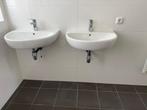 Wastafels Sphinx wit Grohe kranen, Huis en Inrichting, Badkamer | Badkamermeubels, Ophalen, Zo goed als nieuw, Minder dan 100 cm