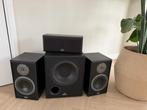 Magnat speakerset: center, 2 speakers + actieve sub, Ophalen, Magnat, Zo goed als nieuw, 120 watt of meer