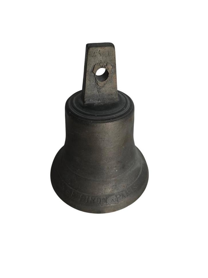 Antieke bronzen scheepsbel uit de jaren 1870 – E. Biron Pari, Antiek en Kunst, Antiek | Koper en Brons, Ophalen of Verzenden