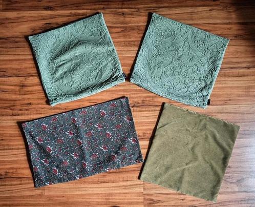 Groene kussenhoes, kussenhoezen, kussenhoesjes groen, Huis en Inrichting, Woonaccessoires | Kussens, Zo goed als nieuw, Groen