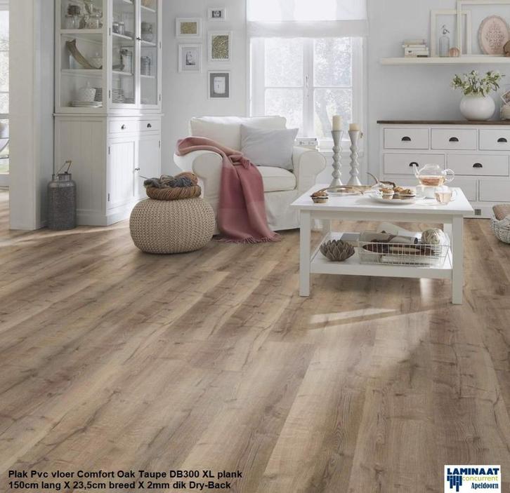 63m2 Plak Pvc Comfort Oak Taupe met gratis Pvc lijm =€632, Huis en Inrichting, Stoffering | Vloerbedekking, Nieuw, Laminaat, Bruin