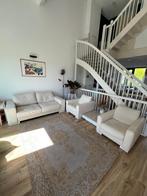 Natuzzi Set: Leren Bank, 2 Fauteuils, Marmeren Bijzettafel, Huis en Inrichting, Ophalen, Rechte bank, 200 tot 250 cm, Leer