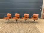 4x Cognac lederen Vitra Bureaustoelen EA108 Softpad, Huis en Inrichting, Stoelen, Ophalen of Verzenden, Sede cassina artifort b&b italia togo mah jong leolux edra knoll