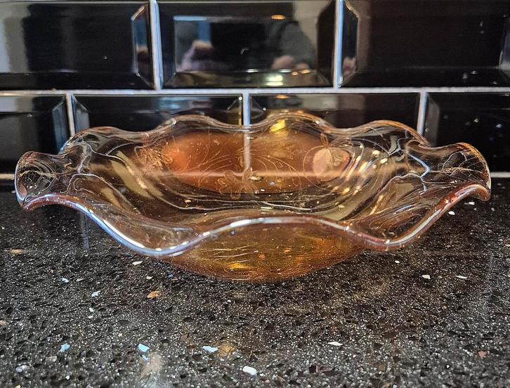 Vintage Schaal Carnivalsglas, Huis en Inrichting, Keuken | Servies, Zo goed als nieuw, Schaal of Schalen, Overige stijlen, Glas