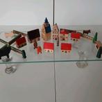 Dorp met dieren en stal. Hout, geschilderd., Ophalen of Verzenden