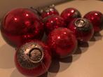 Zware rode glazen kerstballen, Diversen, Kerst, Ophalen of Verzenden, Zo goed als nieuw