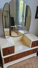 Originele art deco kaptafel, Huis en Inrichting, Tafels | Kaptafels, Ophalen, Gebruikt, Hout, 50 tot 100 cm