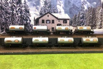 Märklin 4524 + 4528 - 8x zweedse ketel wagons SJ beschikbaar voor biedingen