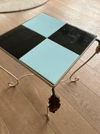 Retro Bijzettafeltje met Tegelblad - 31x31 cm, Ophalen, Minder dan 55 cm, Gebruikt, Vierkant