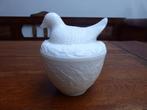 Opaline deksel potje met vogel, Avon