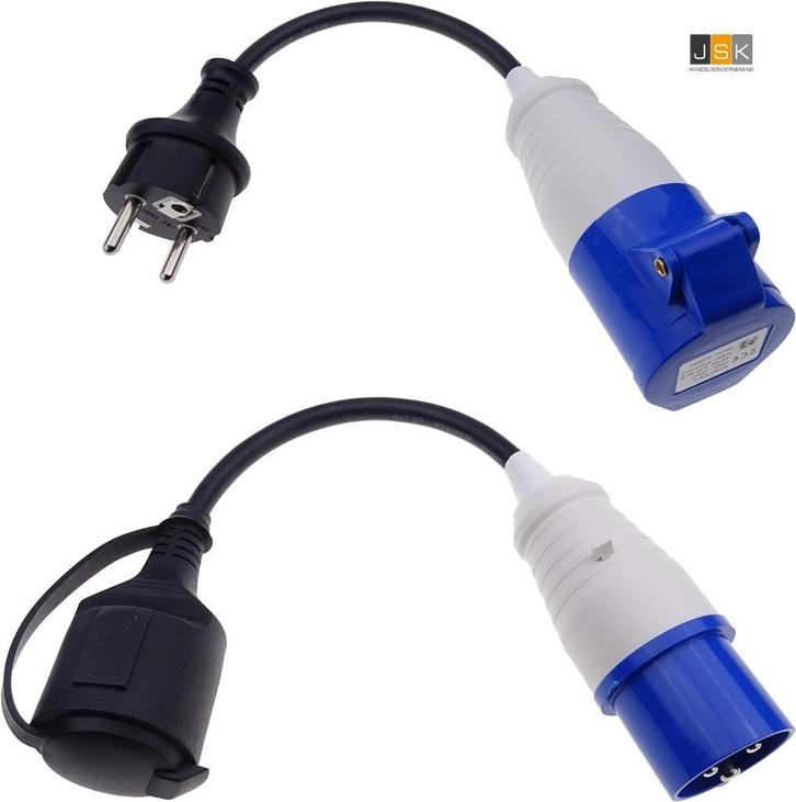 Actie CEE Camping verloop stekker adapter set |, Caravans en Kamperen, Kampeeraccessoires, Nieuw, Ophalen of Verzenden