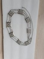 Zilverkleurige ketting riem van metaal., Minder dan 3 cm, Overige kleuren, 90 tot 100 cm, Tailleriem