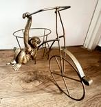 Plantenpot houder of tuinspul fiets met een aap L:41XH:31cm, Ophalen of Verzenden, Zo goed als nieuw, Metaal, Balkon