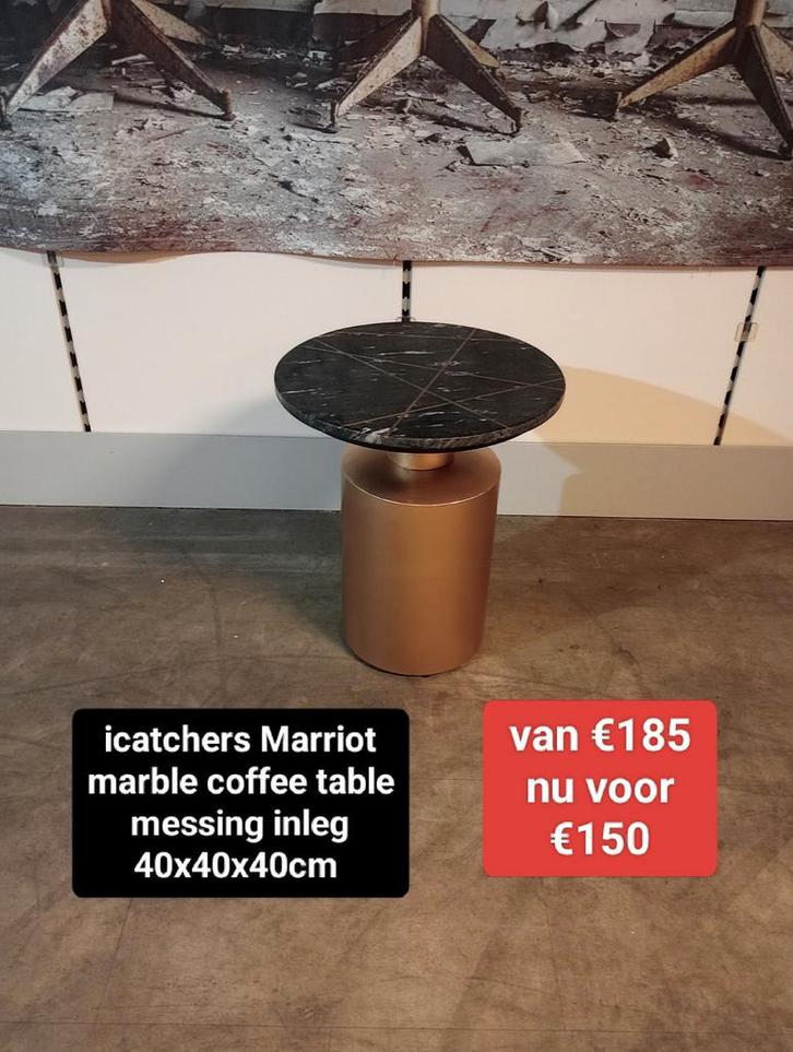 Nieuwe icatchers Marriot marble coffee table messing €150, Huis en Inrichting, Woonaccessoires | Overige, Nieuw, Ophalen