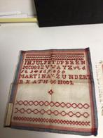 Oude Borduurwerk Schoollap, Antiek en Kunst, Ophalen of Verzenden
