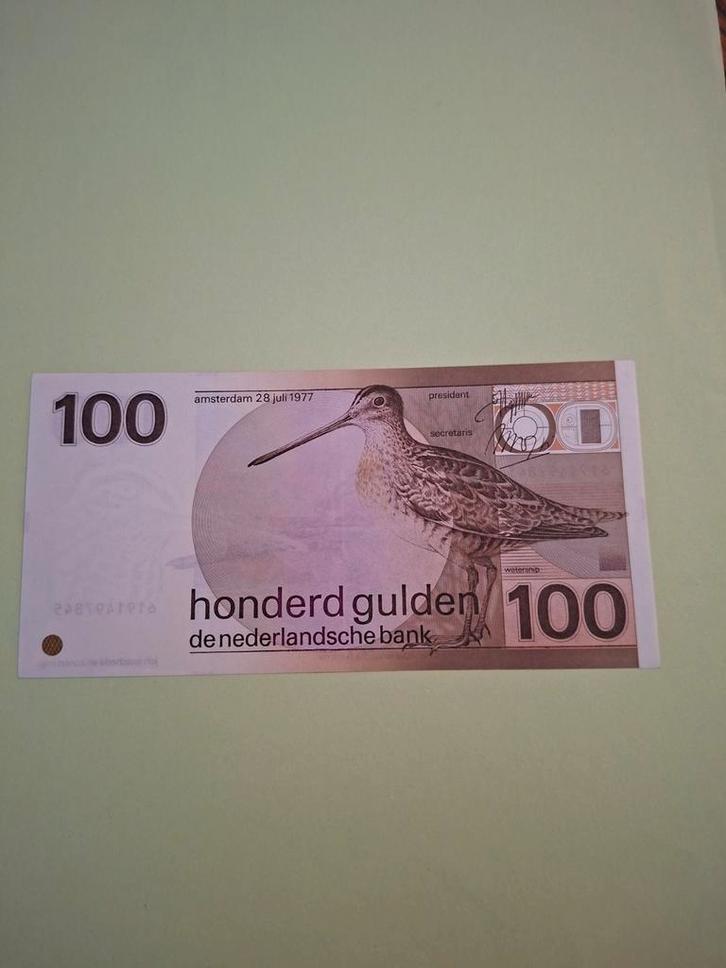100 gulden Snip uit 1977 in AUNC, Postzegels en Munten, Bankbiljetten | Nederland, Los biljet, 100 gulden, Ophalen of Verzenden