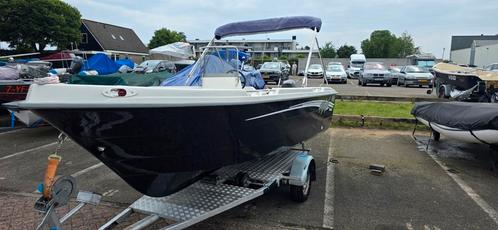 Complete consoleboot. 4.65 meter met 9.9. Inclusief trailer, Watersport en Boten, Vis- en Consoleboten, Zo goed als nieuw, Tot 10 pk