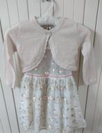 Feestjurkje met bolero, roomwit/bloemen, 98/104, Ophalen of Verzenden, Gebruikt, Meisje, Jurk of Rok