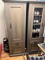 Twee prachtige hoge en smalle legkasten, Huis en Inrichting, Kasten | Buffetkasten, Ophalen, 200 cm of meer, Eikenhout, 50 tot 100 cm