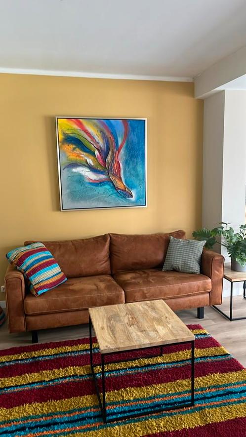 Zgan Nappa leren 3 zits bank, Huis en Inrichting, Banken | Bankstellen, Zo goed als nieuw, Driepersoons, 200 tot 250 cm, 75 tot 100 cm
