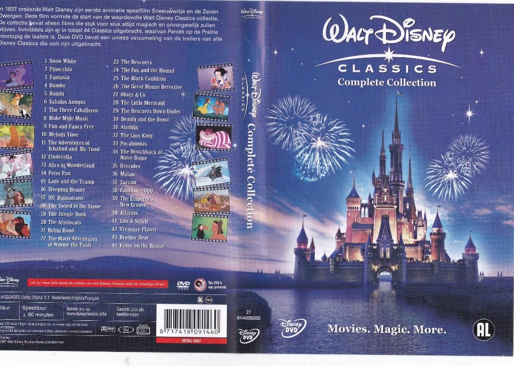 Complete Collection (Walt Disney), Cd's en Dvd's, Dvd's | Tekenfilms en Animatie, Tekenfilm, Ophalen of Verzenden, Zo goed als nieuw