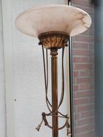 Stijlvolle halogeen empire lamp met marmeren kap, Ophalen, Gebruikt