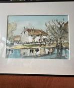 Aquarel Hans Graas, Naarden, Antiek en Kunst, Kunst | Tekeningen en Foto's, Ophalen of Verzenden