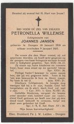 Petronella Willemse 1879 Dongen + 1921 Dongen, 41 jr, Verzamelen, Bidprentjes en Rouwkaarten, Verzenden, Bidprentje