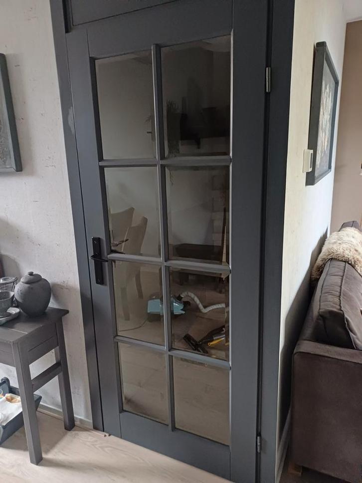3 opdekdeuren, Doe-het-zelf en Verbouw, Deuren en Horren, Zo goed als nieuw, Binnendeur, 200 tot 215 cm, Glas, Ophalen