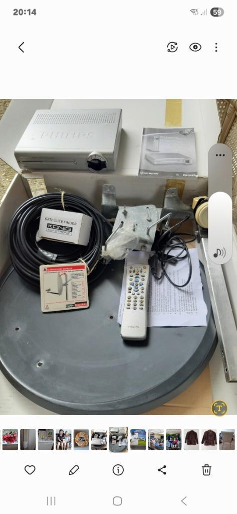 Schotelantenne, Campingset met ontvanger 85€ izgst., Caravans en Kamperen, Kampeeraccessoires, Gebruikt, Ophalen