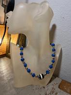 lapis lazuli vintage halfedelstenen ketting collier bohemian, Blauw, Ophalen of Verzenden, Zo goed als nieuw, Steen of Mineraal