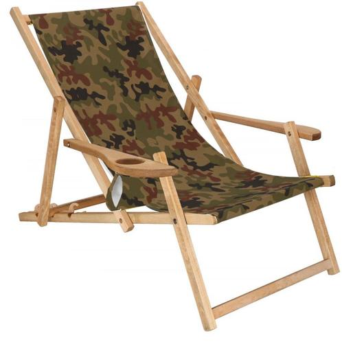 Ligbed | Strandstoel | Ligstoel | Verstelbaar | Armleuningen, Tuin en Terras, Tuinmeubel-accessoires, Zo goed als nieuw, Ophalen