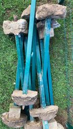 GRATIS 9 ijzeren palen met beton eraan, Tuin en Terras, Palen, Balken en Planken, Ophalen, Gebruikt, Minder dan 180 cm, Palen