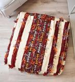 Nieuw Marrokaans berber wollen kelim, vloerkussen poef, Nieuw, Ophalen of Verzenden, 50 tot 75 cm, Vierkant