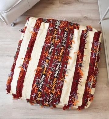 Nieuw Marrokaans berber wollen kelim, vloerkussen poef  beschikbaar voor biedingen